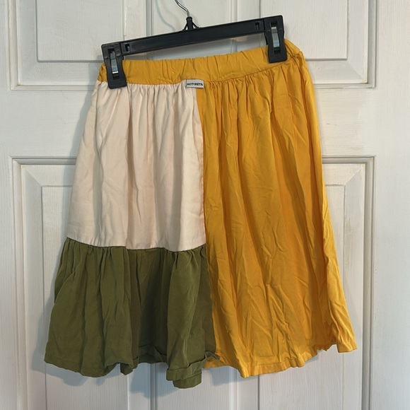 Motoreta Yellow and green mini skirt size 4 women’s - Picture 4 of 5